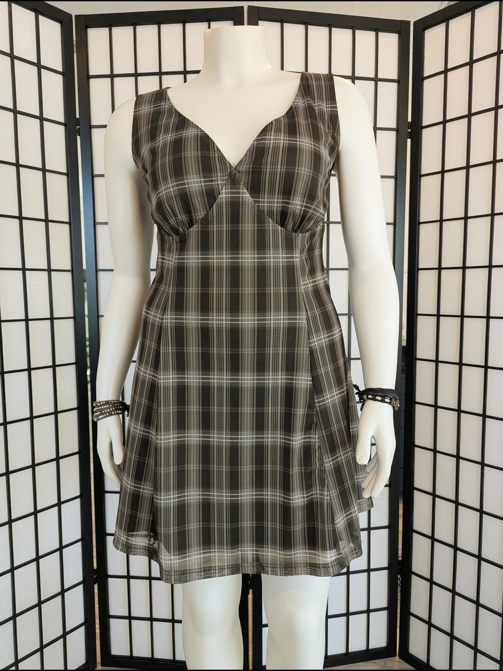 Cider Curve Olive Green Plaid Dress 1XL